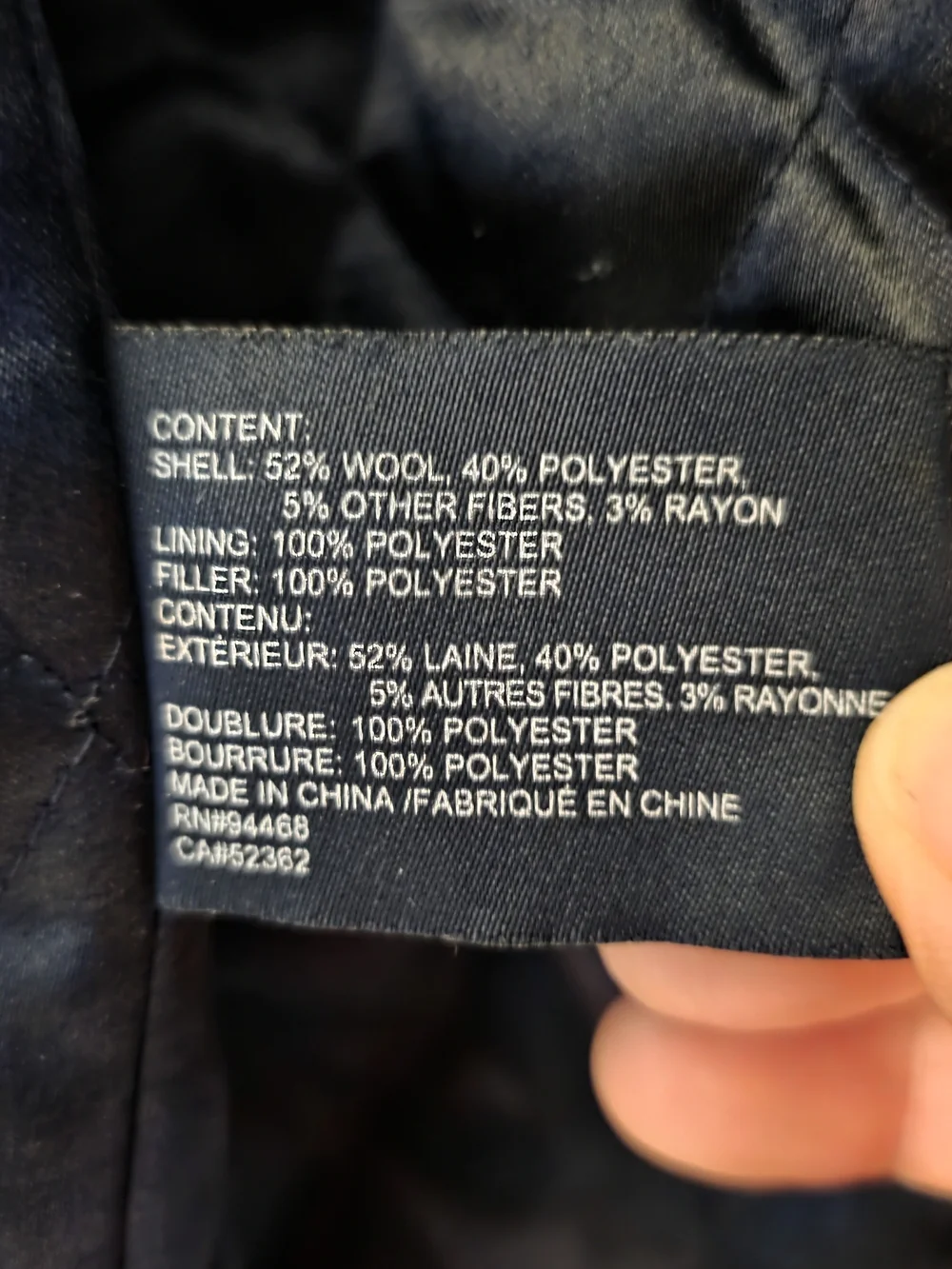 Nautica Men's Navy Toggle Coat With Hood SIZE M